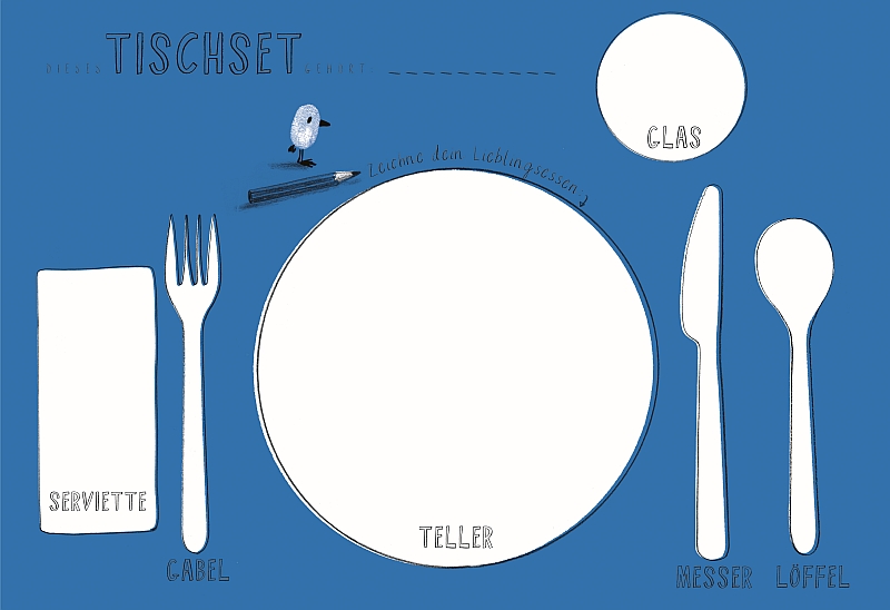 Tischsets als Malvorlage - Küchenkompass